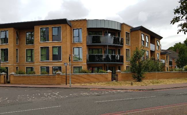 Apartment block with curved balcony